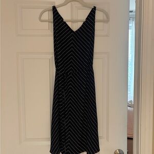 Elegant Black and White Striped Dress